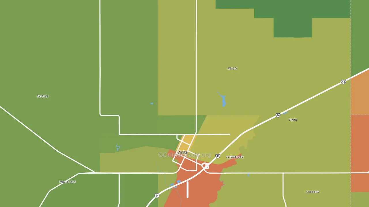 Craig County, OK Map of Drug-Related Crime Rates