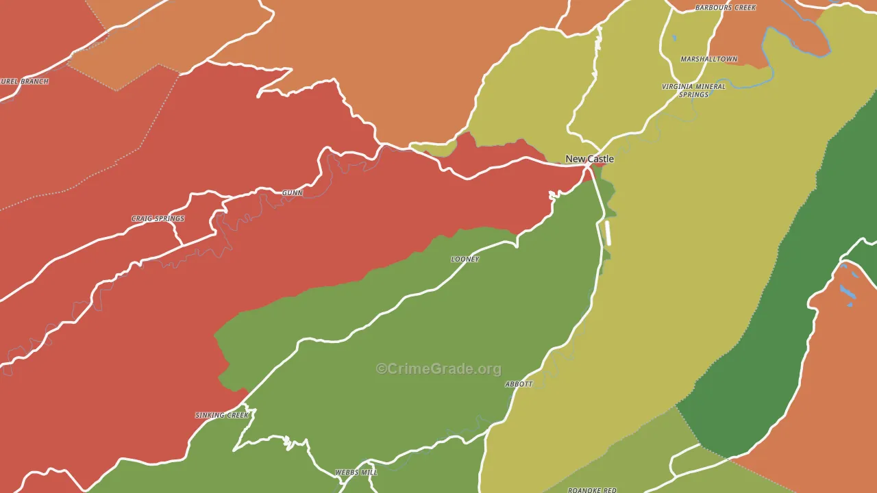 Craig County, VA Map of Drug-Related Crime Rates