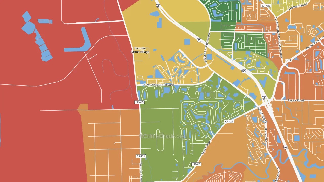 Craig Farms, Port Orange, FL Map of Drug-Related Crime Rates