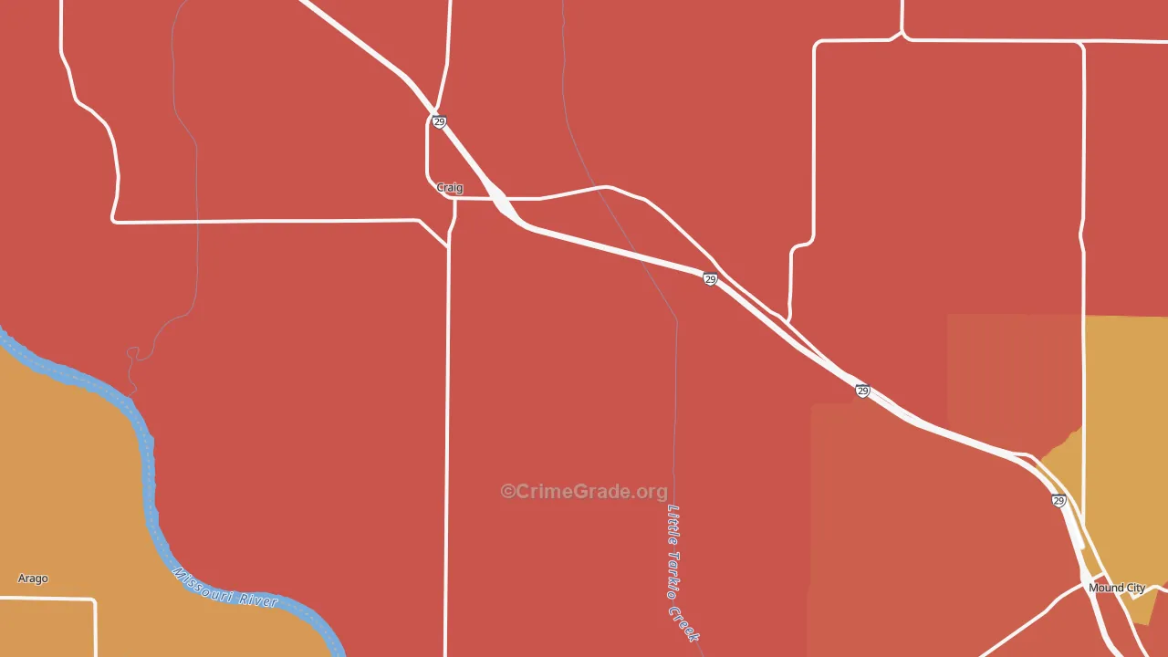 Craig, MO Map of Drug-Related Crime Rates