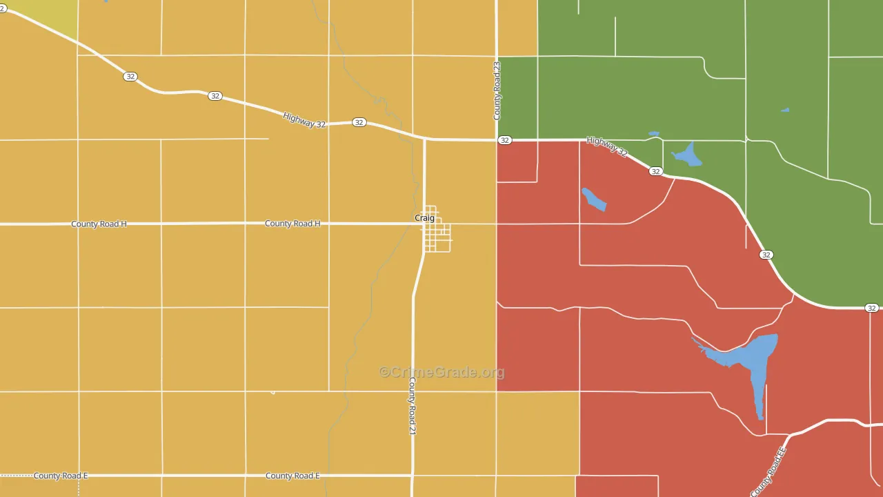 Craig, NE Map of Drug-Related Crime Rates