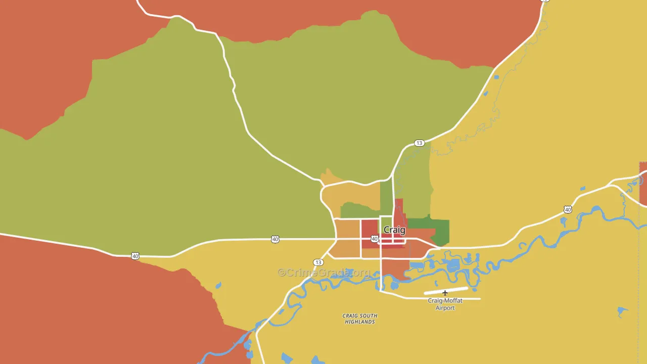 Craig South Highlands, CO Map of Drug-Related Crime Rates
