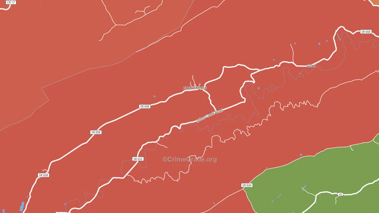 Craig Springs, VA Map of Drug-Related Crime Rates