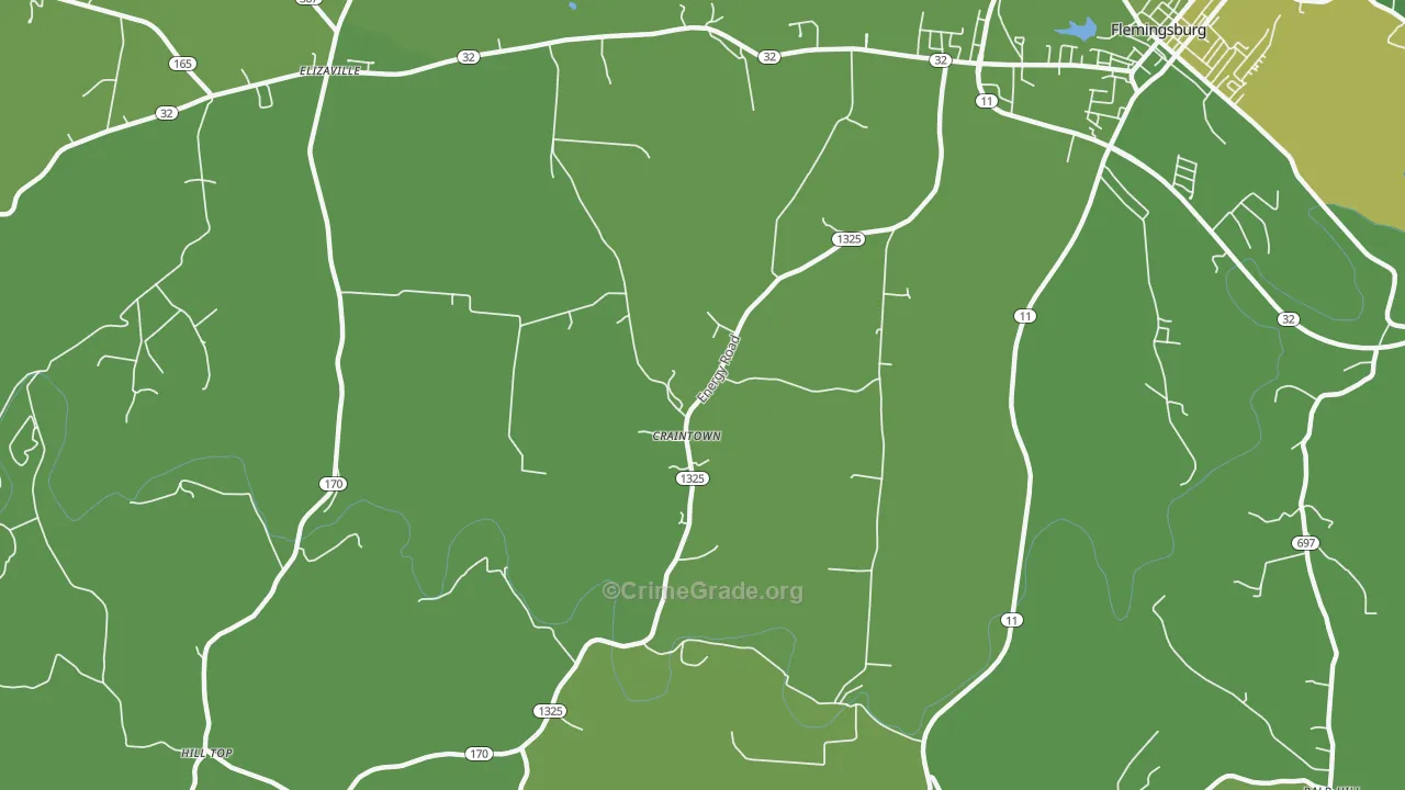 Craintown, KY Map of Drug-Related Crime Rates