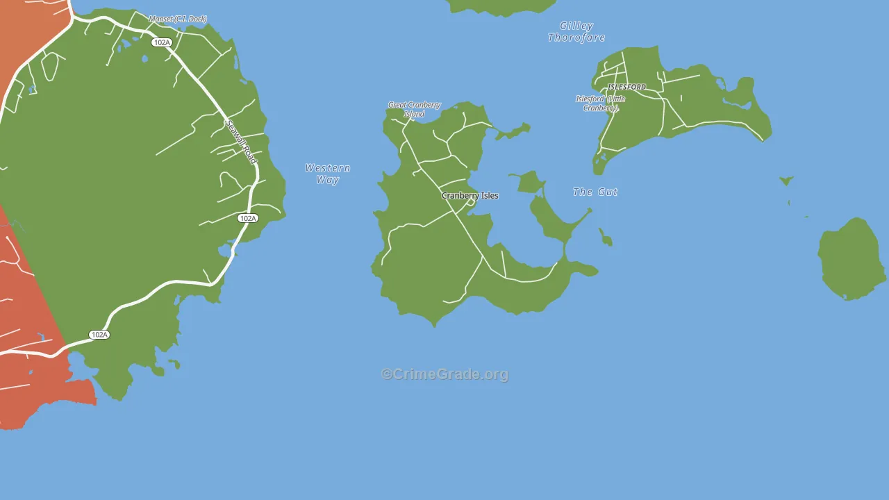 Cranberry Isles, ME Map of Drug-Related Crime Rates