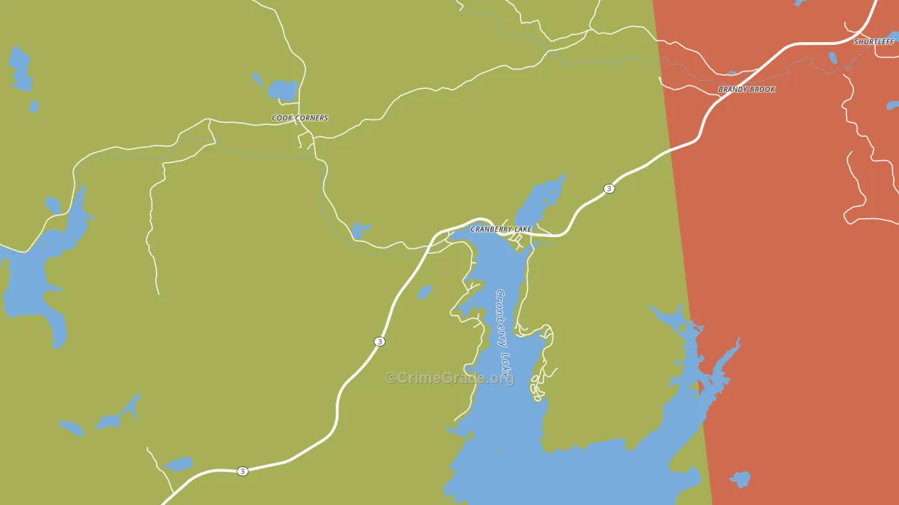 Cranberry Lake, NY Map of Drug-Related Crime Rates