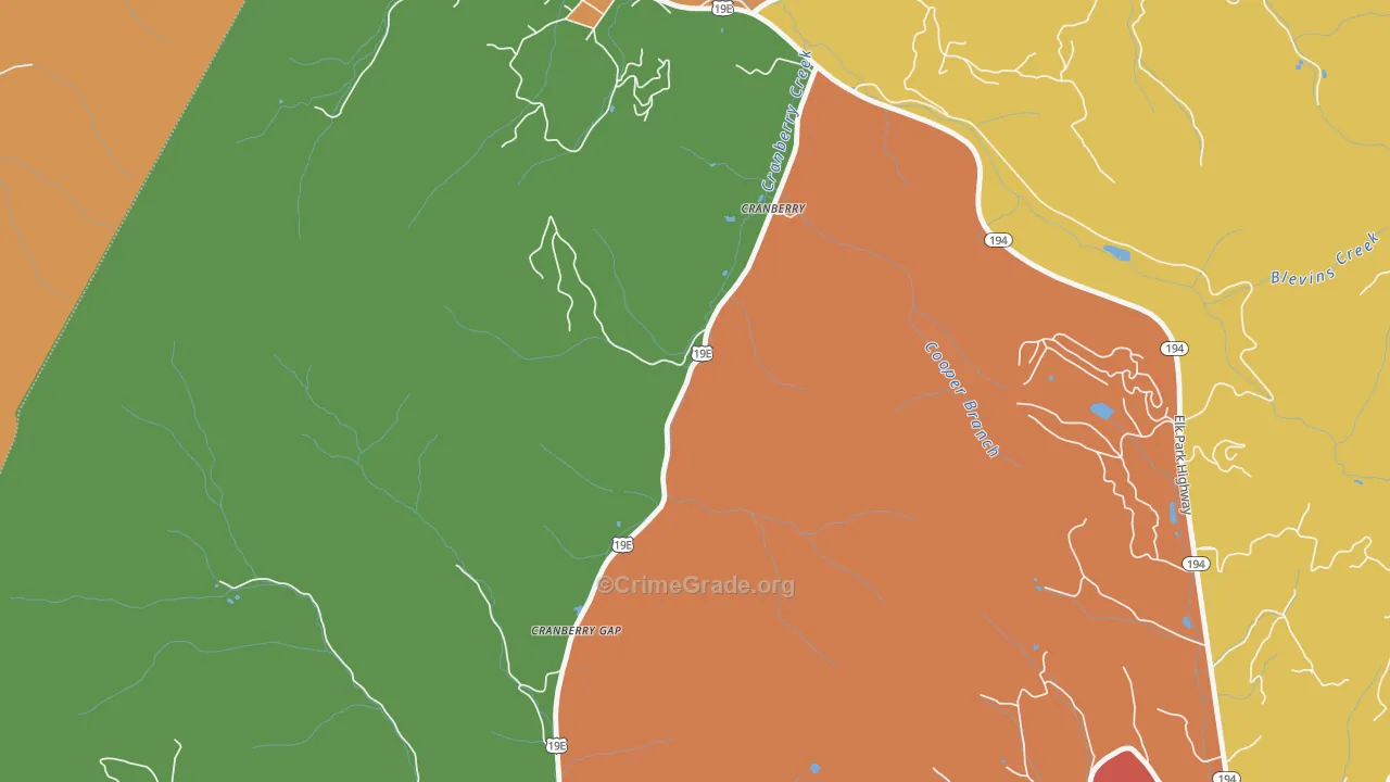 Cranberry, NC Map of Drug-Related Crime Rates