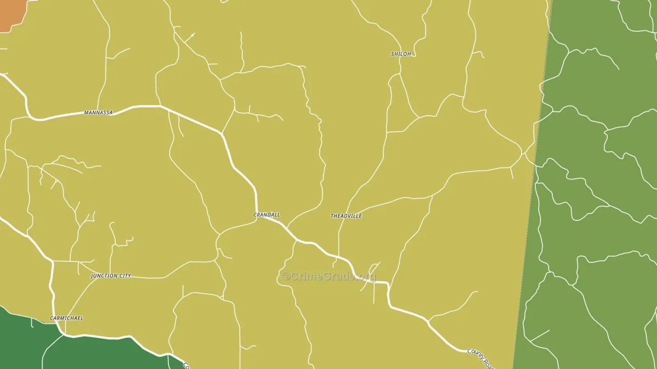 Crandall, MS Map of Drug-Related Crime Rates