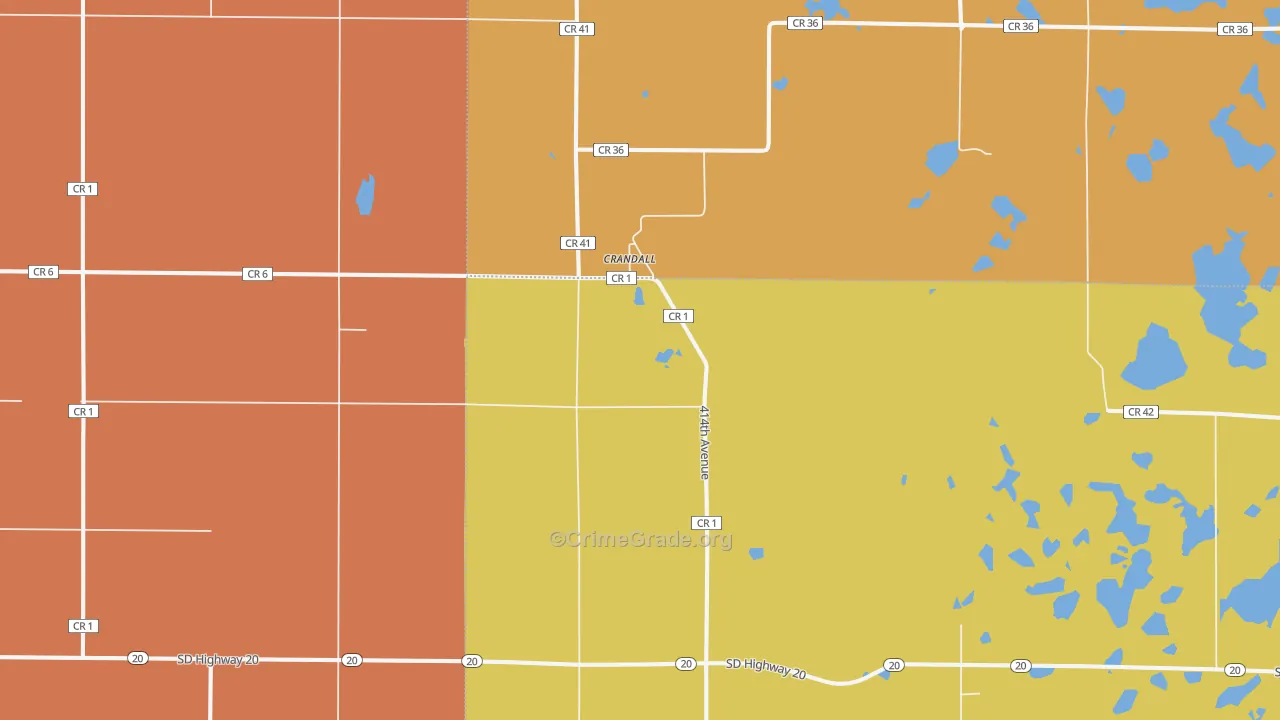 Crandall, SD Map of Drug-Related Crime Rates