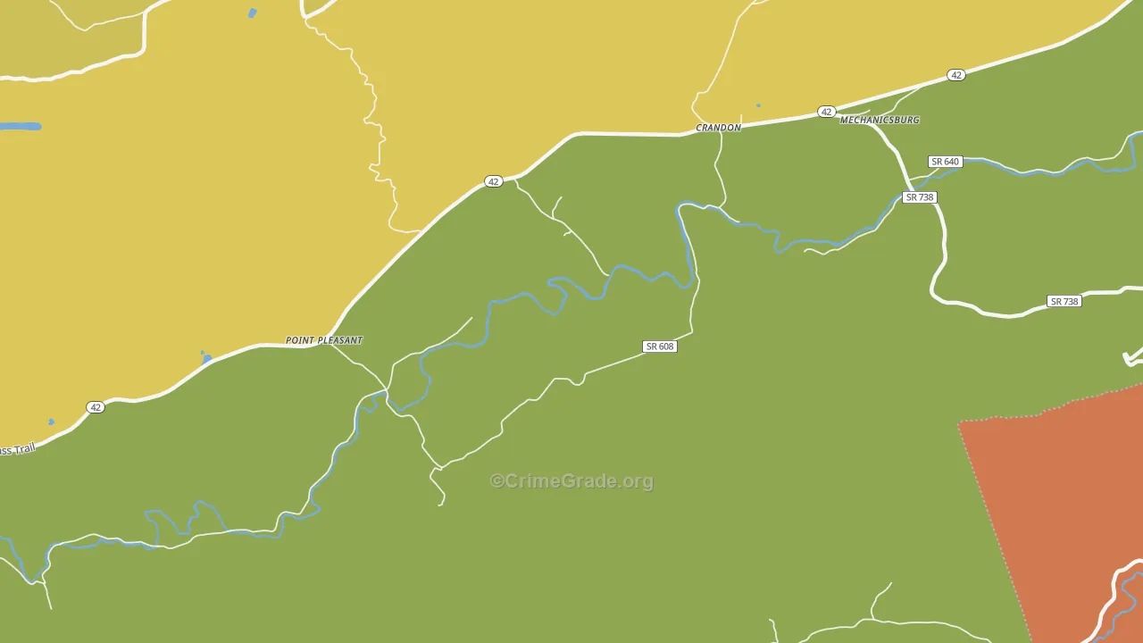 Crandon, VA Map of Drug-Related Crime Rates