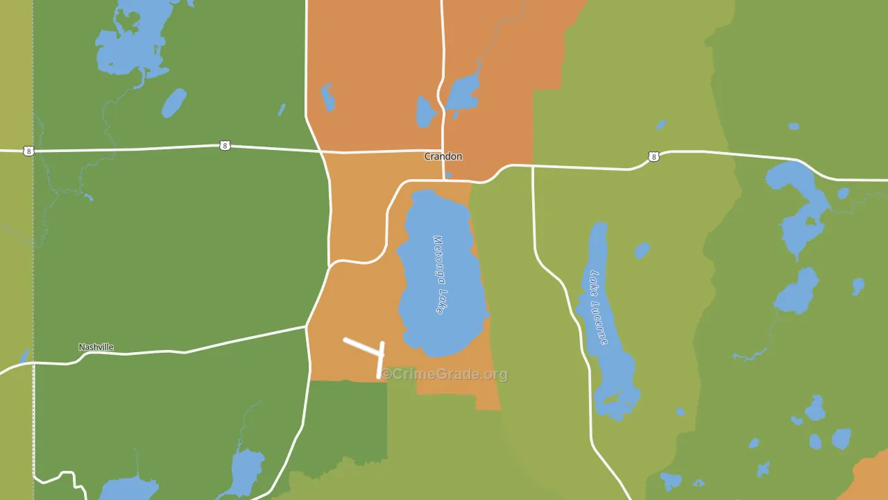 Crandon, WI Map of Drug-Related Crime Rates