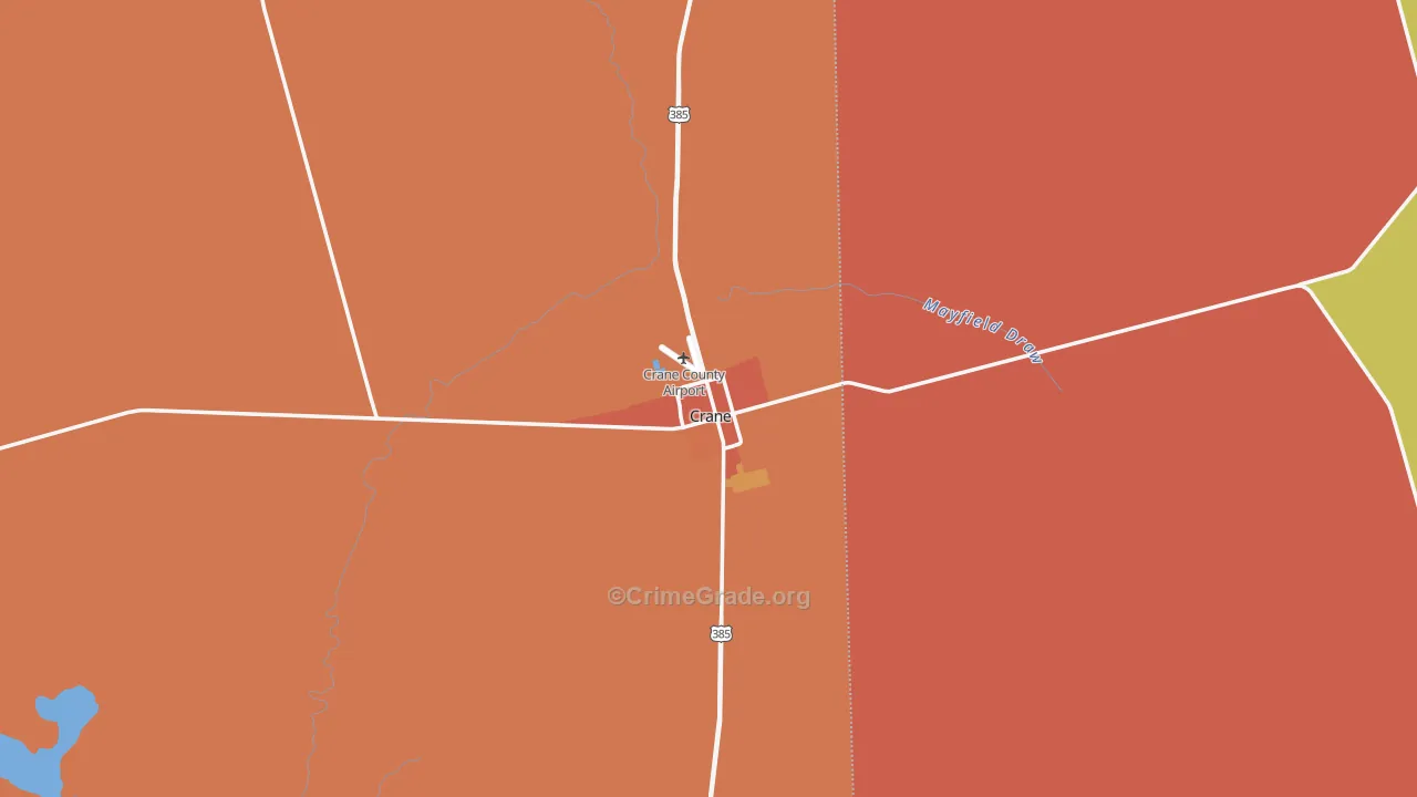 Crane County, TX Map of Drug-Related Crime Rates