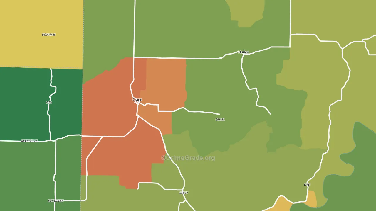Crane, MO Map of Drug-Related Crime Rates