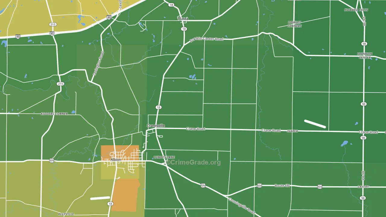 Cranesville, PA Map of Drug-Related Crime Rates