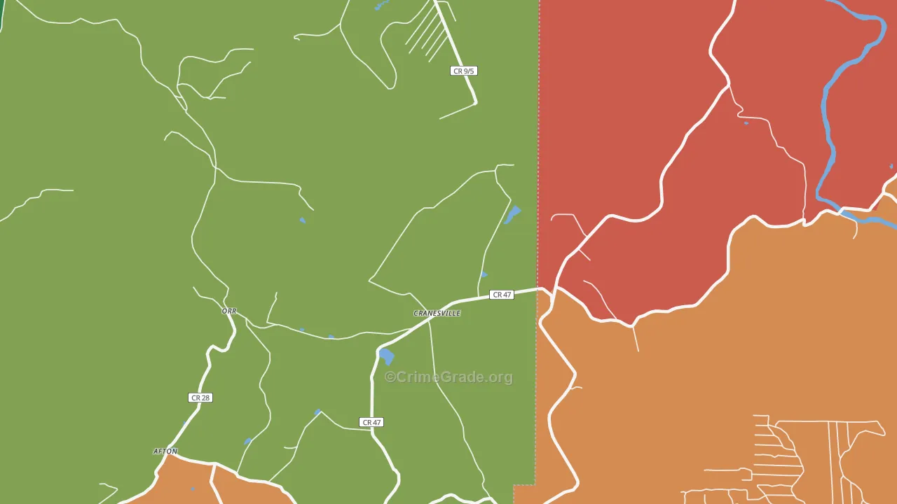 Cranesville, WV Map of Drug-Related Crime Rates