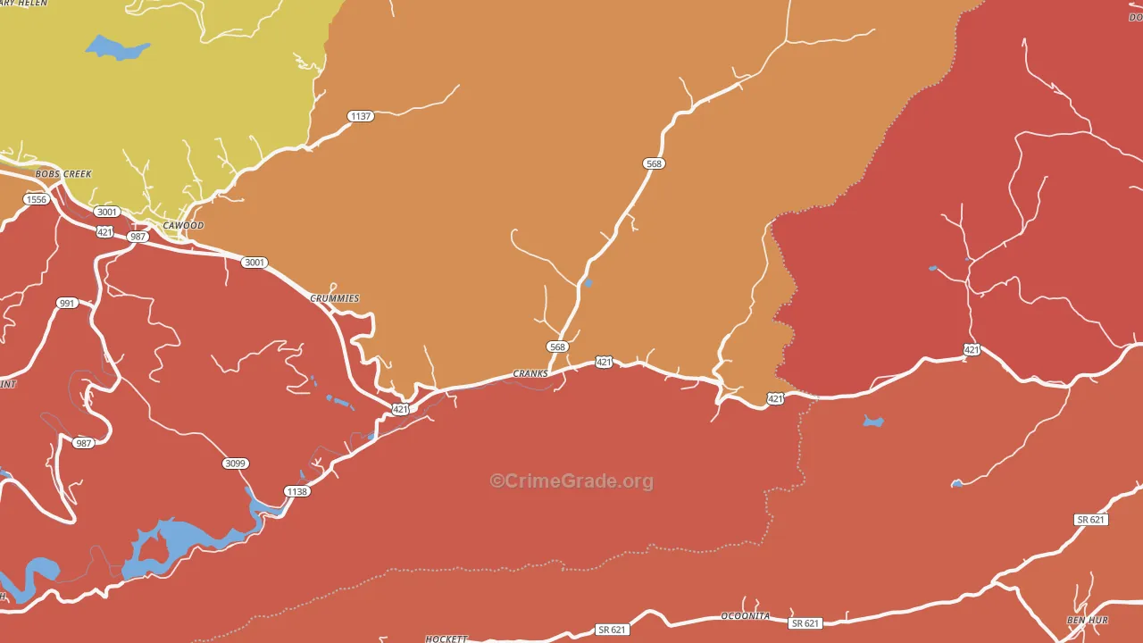 Cranks, KY Map of Drug-Related Crime Rates