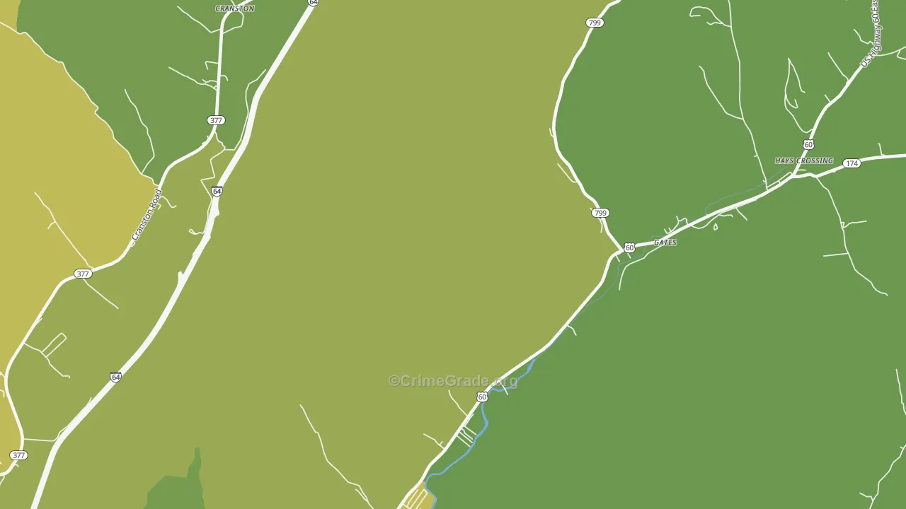 Cranston, KY Map of Drug-Related Crime Rates
