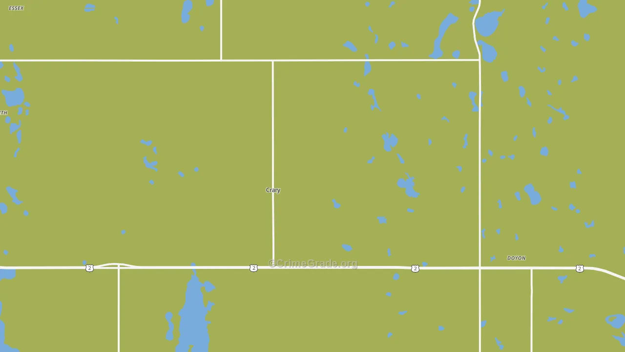 Crary, ND Map of Drug-Related Crime Rates