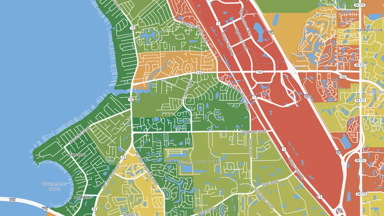 Craven, Jacksonville, FL Map of Drug-Related Crime Rates