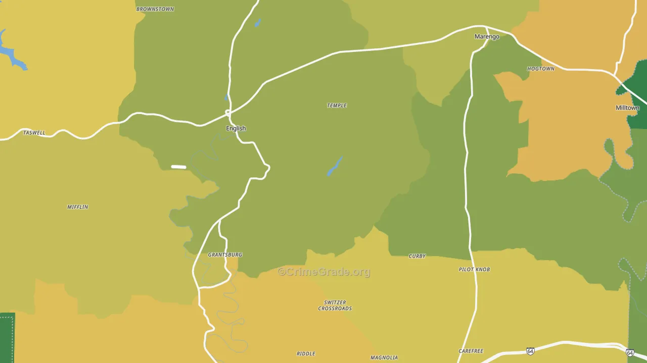 Crawford County, IN Map of Drug-Related Crime Rates