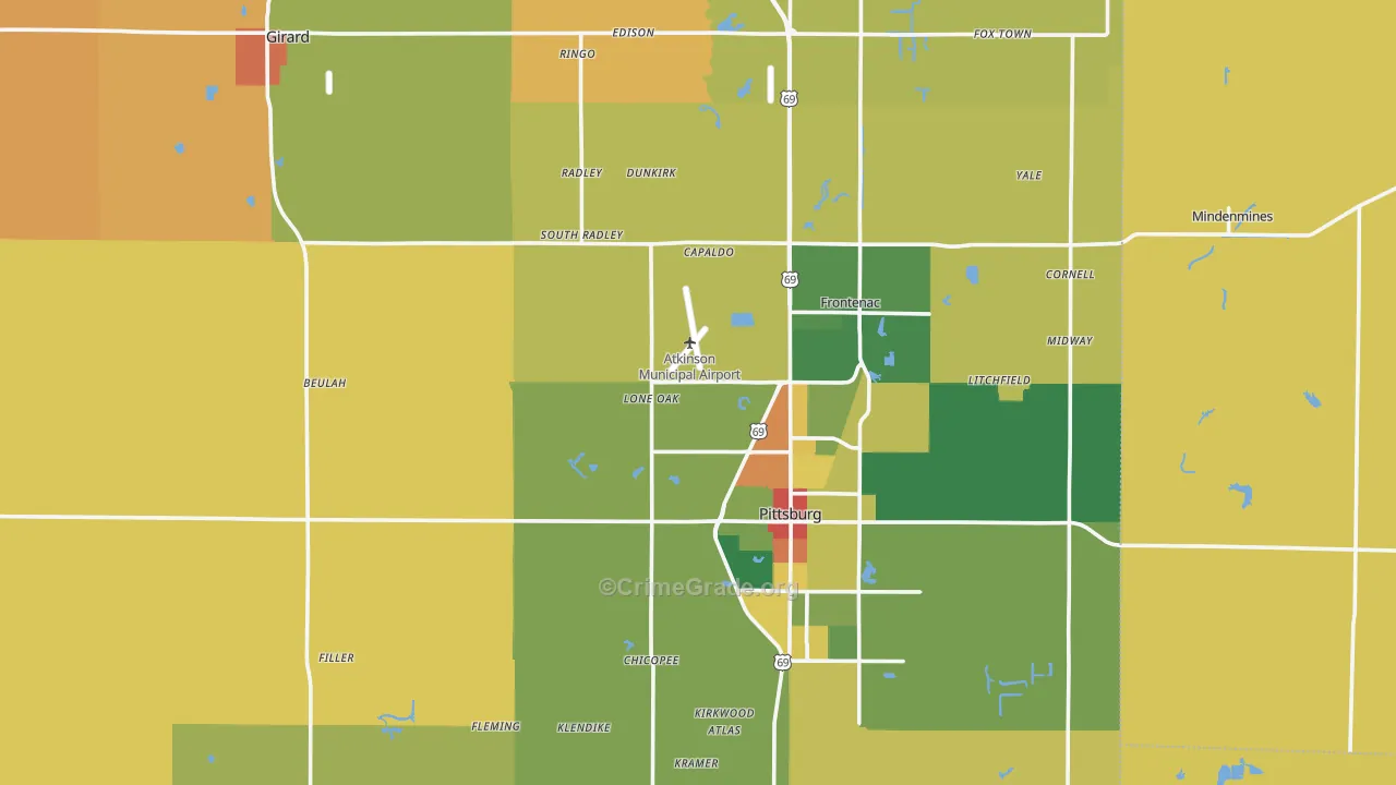 Crawford County, KS Map of Drug-Related Crime Rates