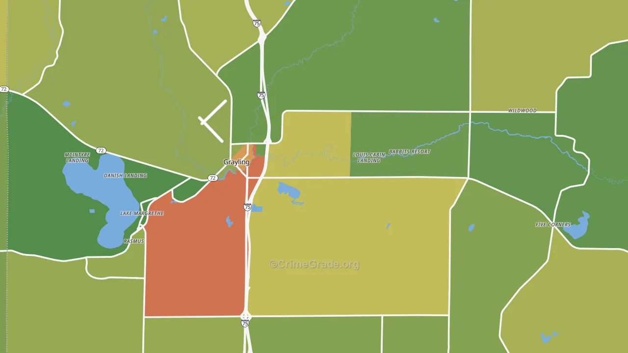 Crawford County, MI Map of Drug-Related Crime Rates