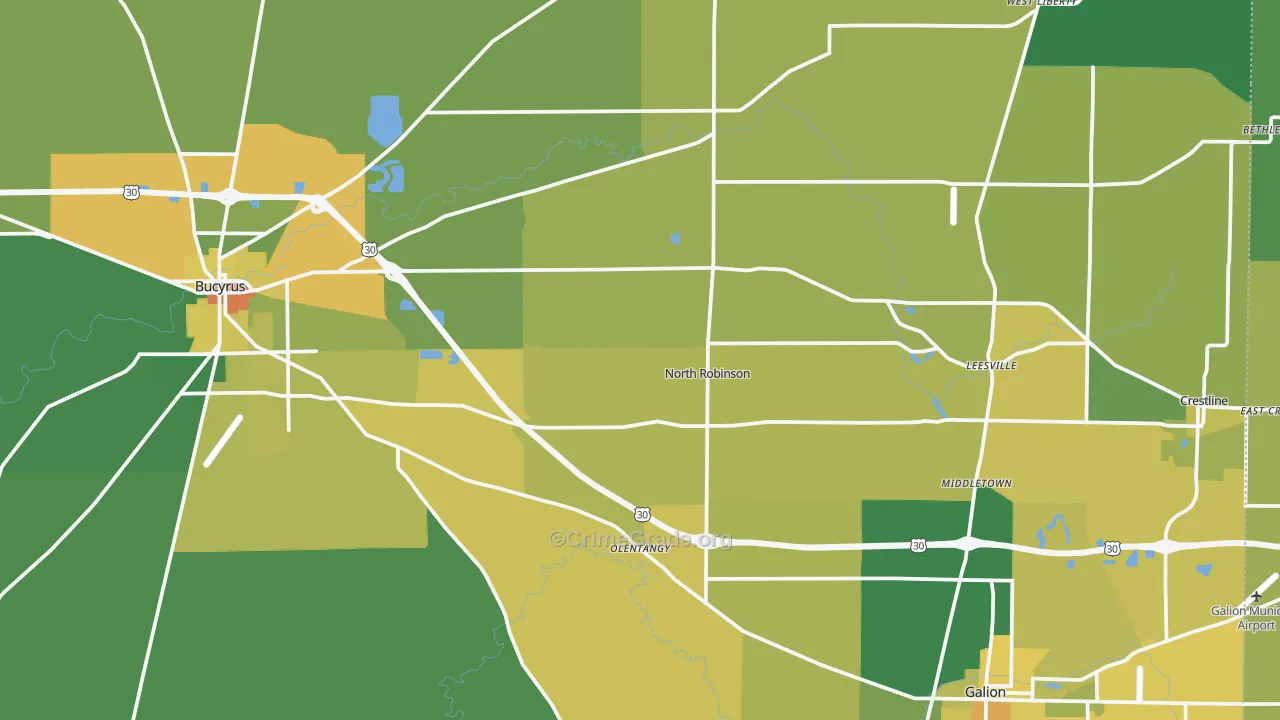 Crawford County, OH Map of Drug-Related Crime Rates