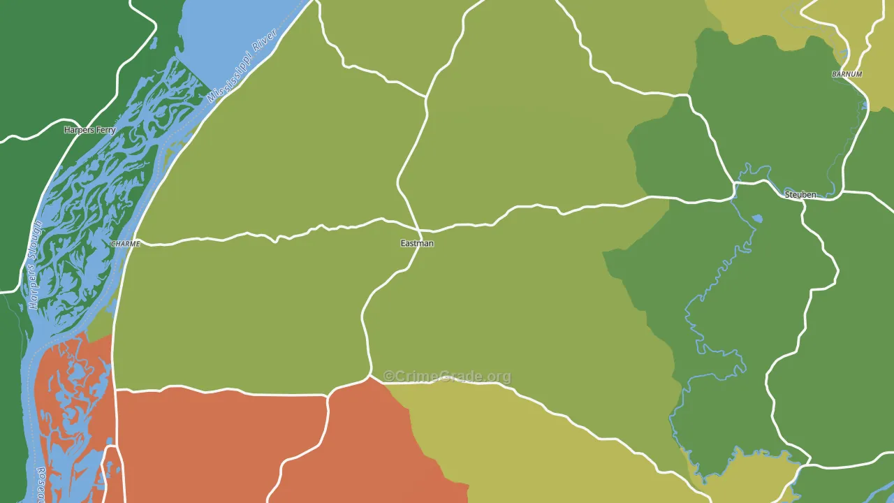 Crawford County, WI Map of Drug-Related Crime Rates
