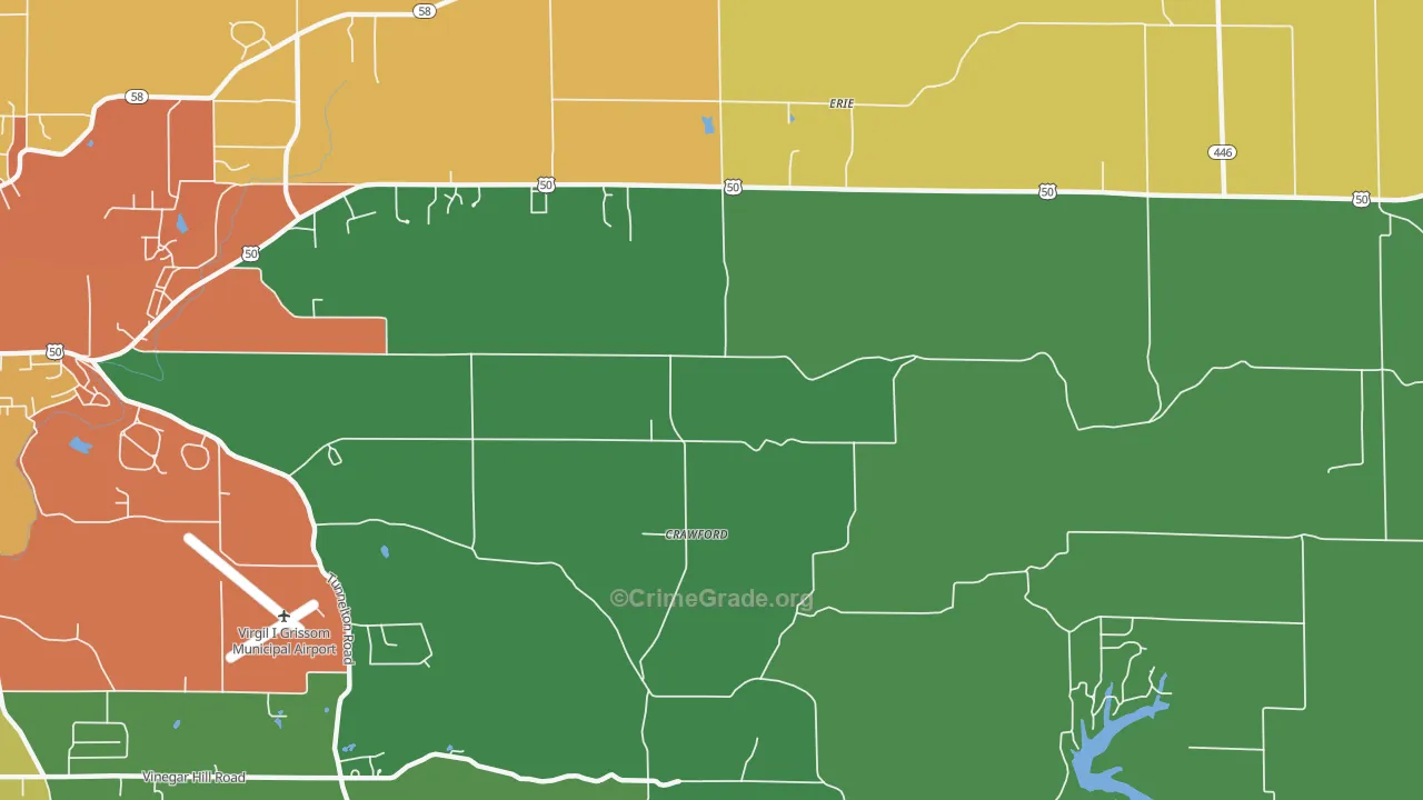Crawford, IN Map of Drug-Related Crime Rates