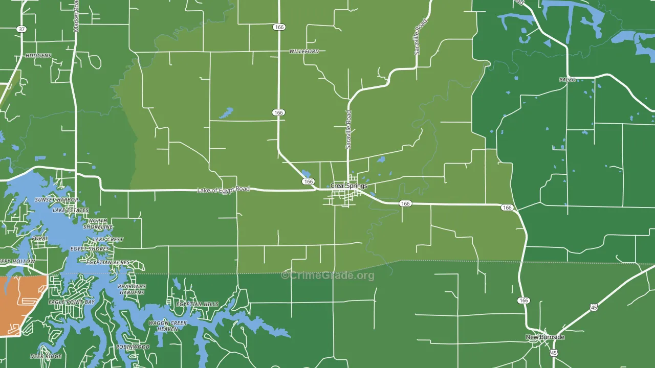 Creal Springs, IL Map of Drug-Related Crime Rates