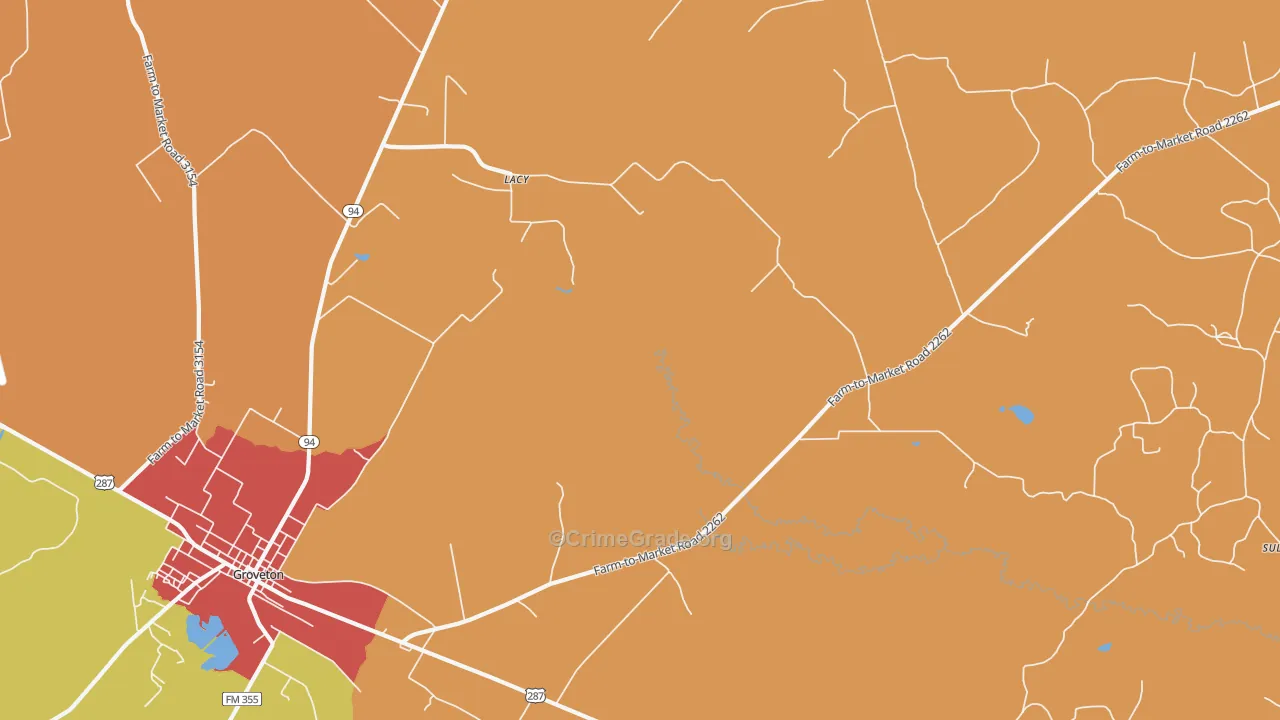 Crecy, TX Map of Drug-Related Crime Rates