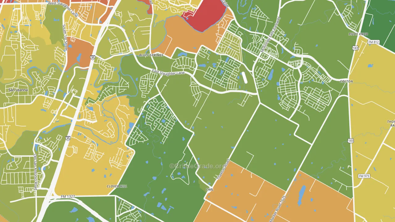 Creedmoor, TX Map of Drug-Related Crime Rates