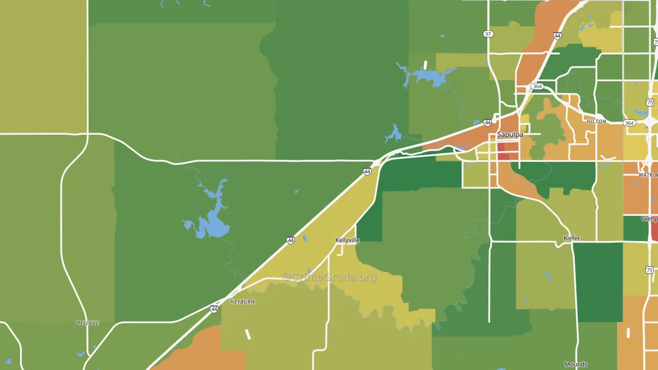Creek County, OK Map of Drug-Related Crime Rates
