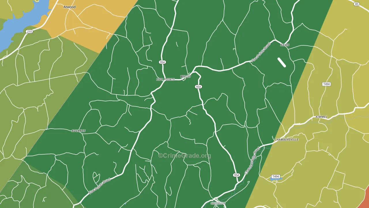 Creekside, PA Map of Drug-Related Crime Rates