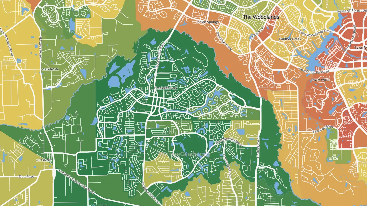 Creekside Park, The Woodlands, TX Map of Drug-Related Crime Rates
