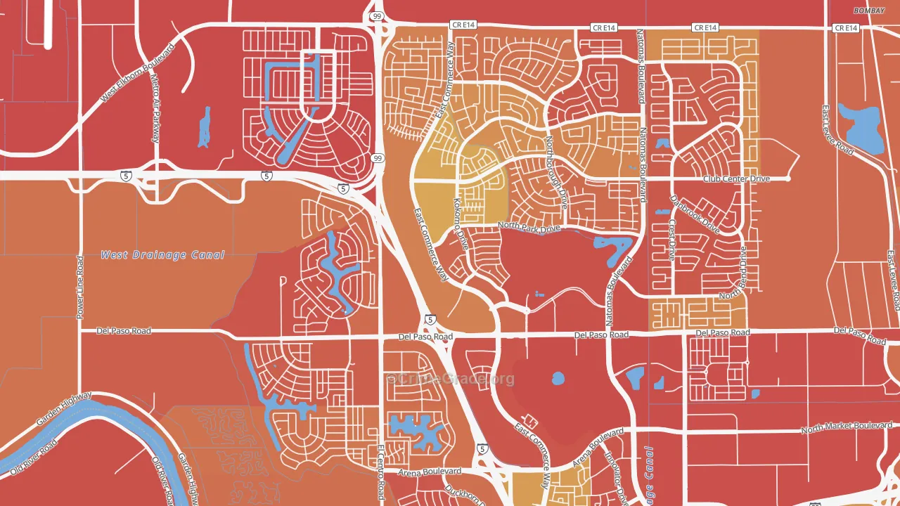 Creekside, Sacramento, CA Map of Drug-Related Crime Rates