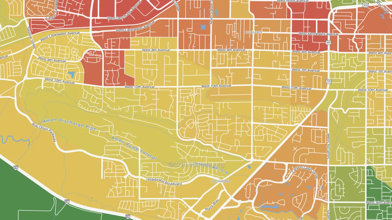 Creekstone, Kennewick, WA Map of Drug-Related Crime Rates
