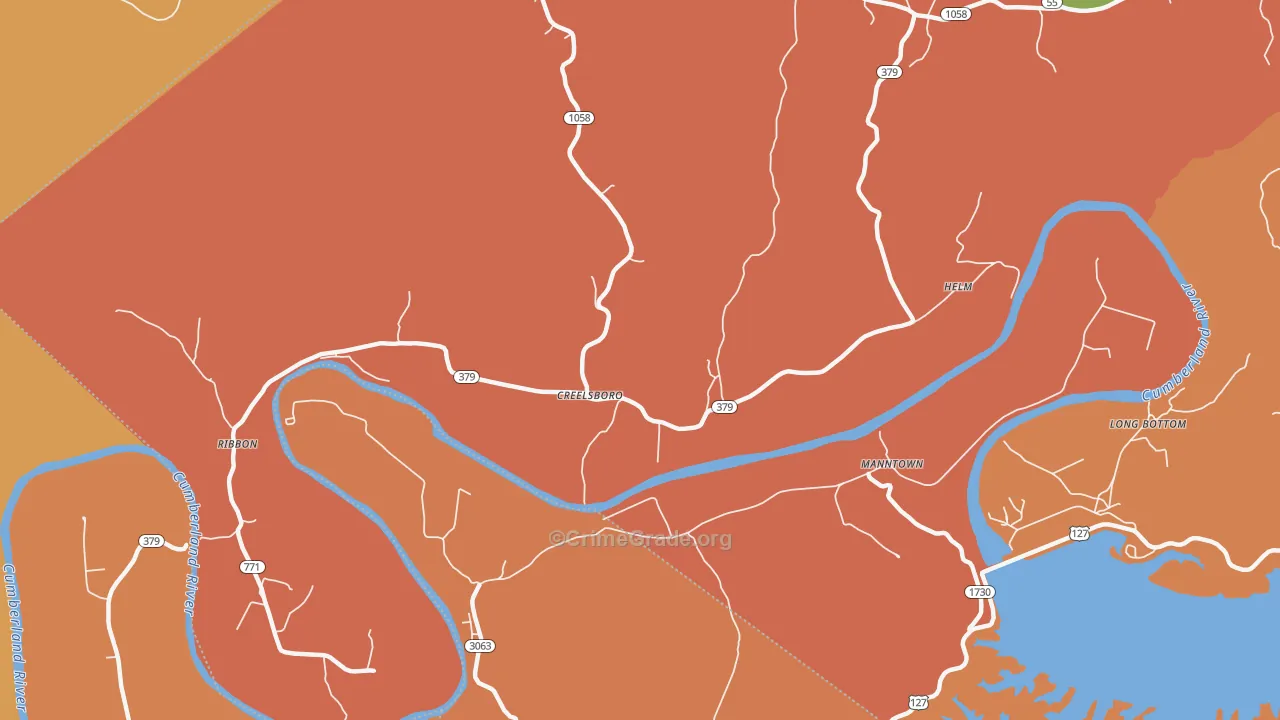 Creelsboro, KY Map of Drug-Related Crime Rates