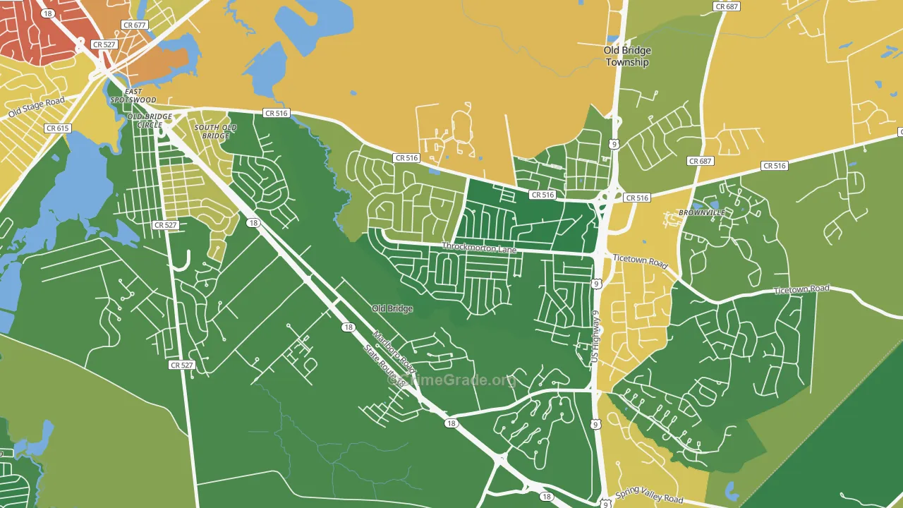 Creighton Village, Old Bridge, NJ Map of Drug-Related Crime Rates