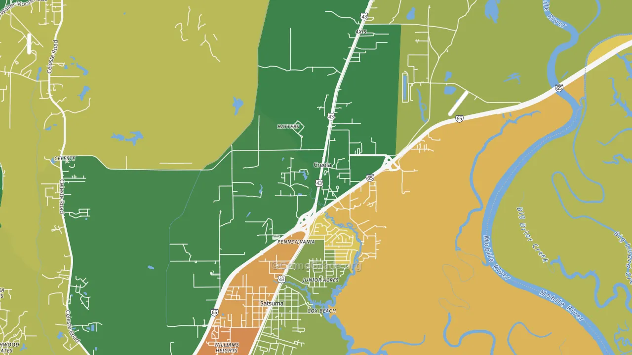 Creola, AL Map of Drug-Related Crime Rates