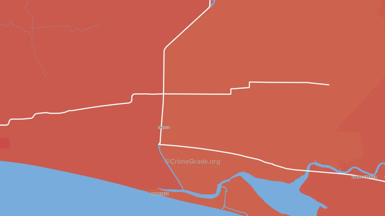 Creole, LA Map of Drug-Related Crime Rates
