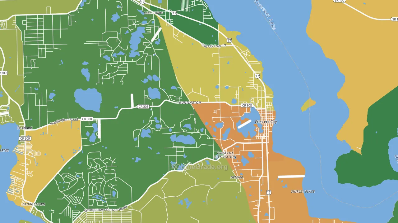 Crescent City, FL Map of Drug-Related Crime Rates