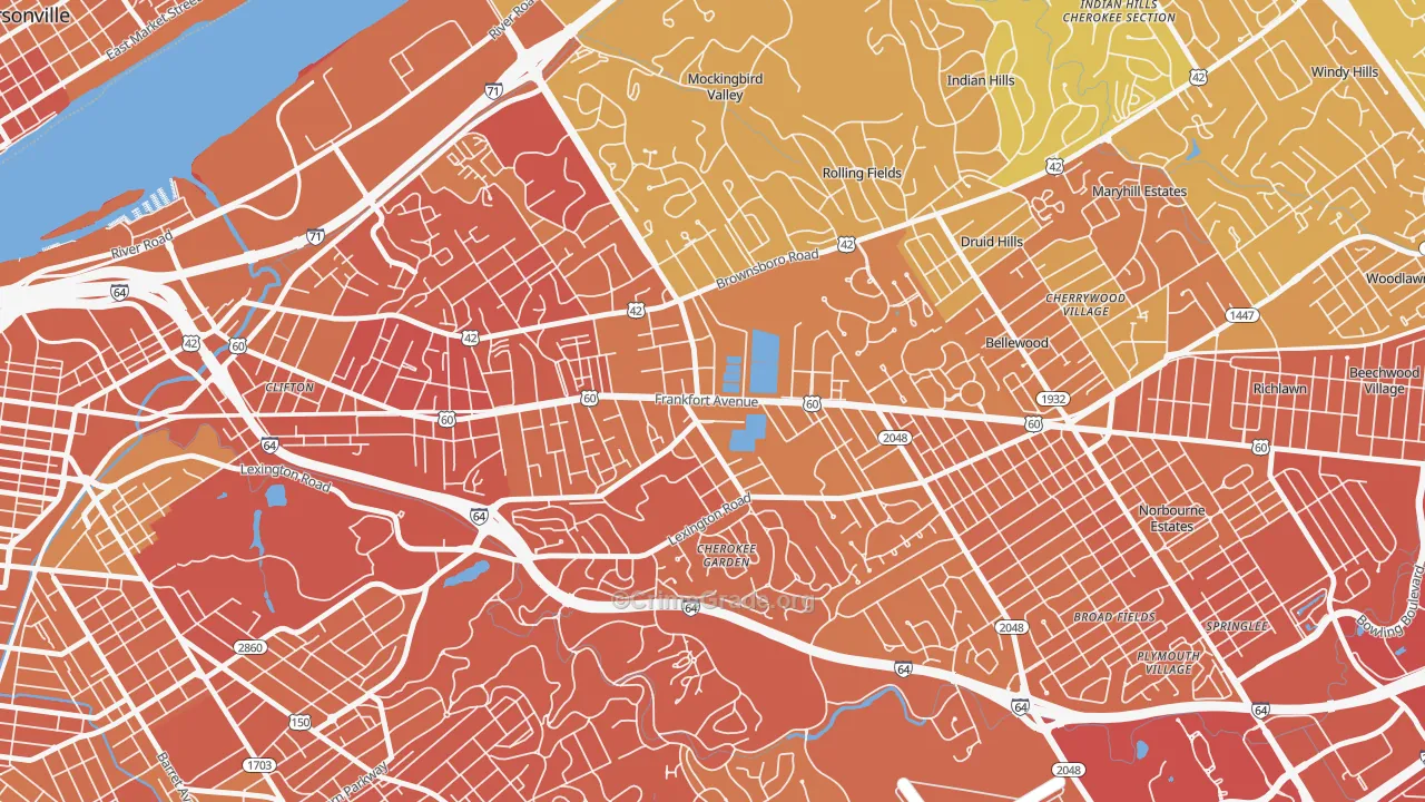 Crescent Hill, Louisville, KY Map of Drug-Related Crime Rates