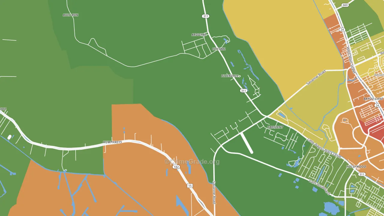 Crescent, LA Map of Drug-Related Crime Rates