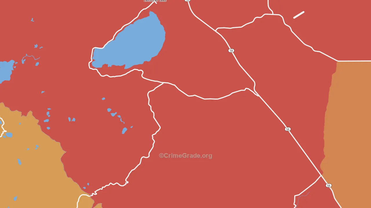 Crescent Lake, OR Map of Drug-Related Crime Rates