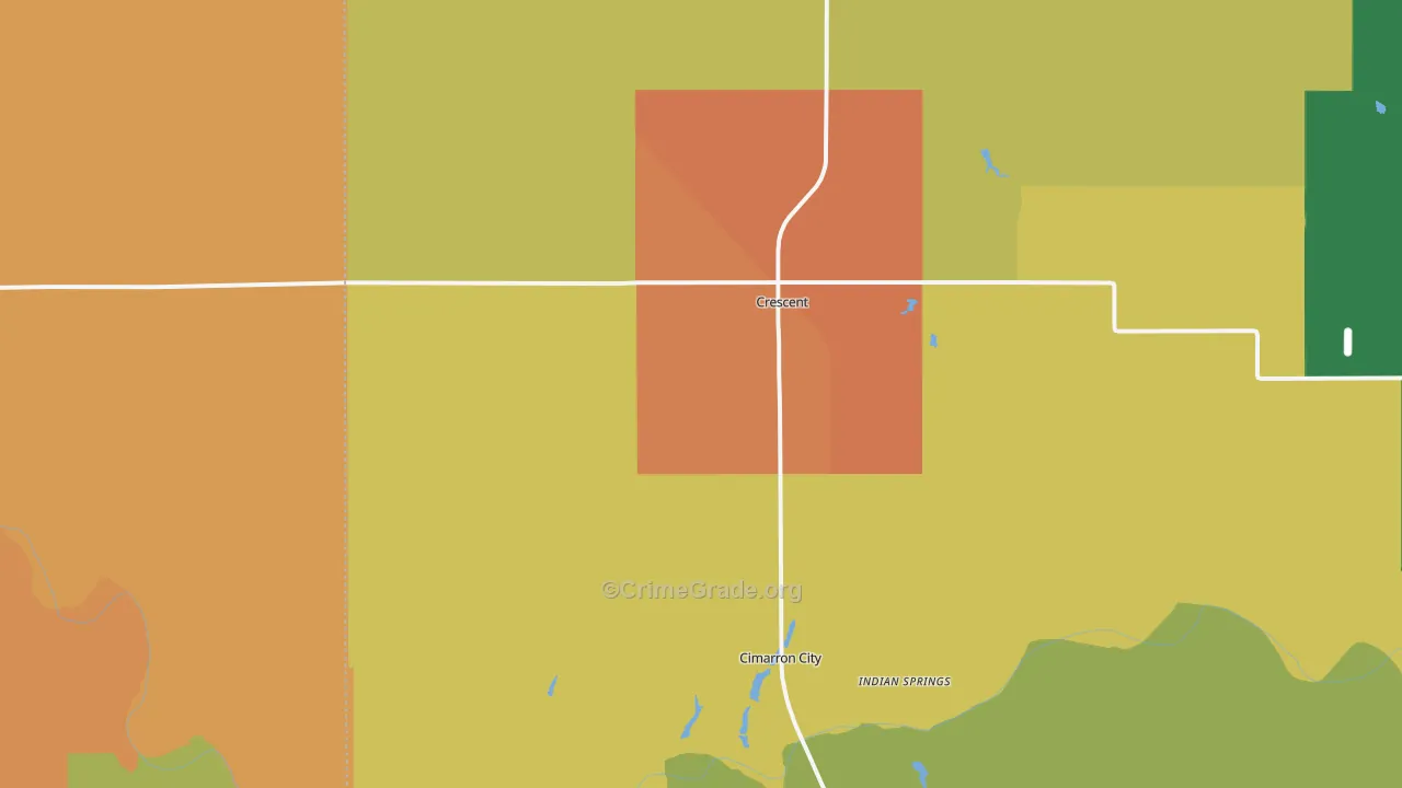 Crescent, OK Map of Drug-Related Crime Rates