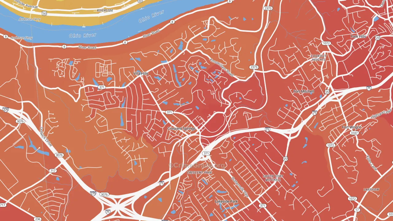 Crescent Springs, KY Map of Drug-Related Crime Rates