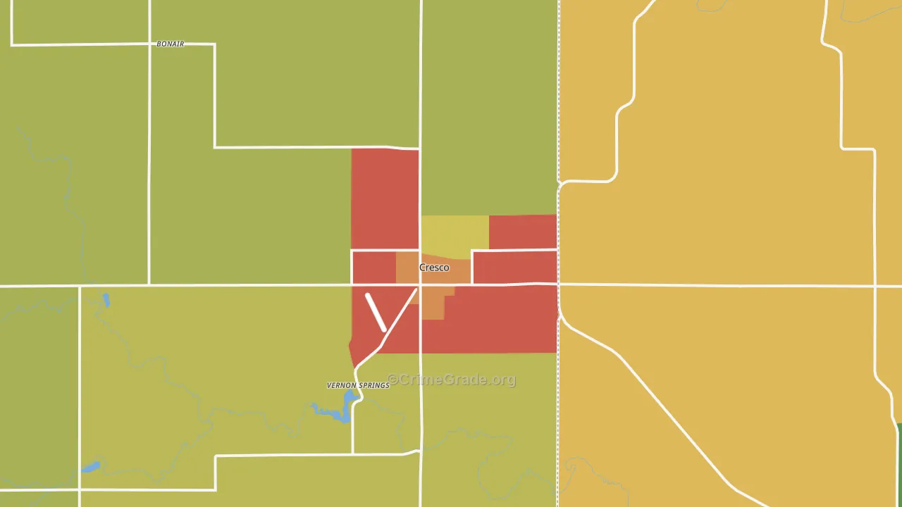 Cresco, IA Map of Drug-Related Crime Rates