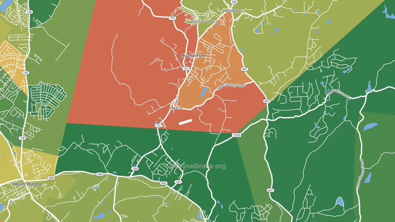 Cresco, PA Map of Drug-Related Crime Rates