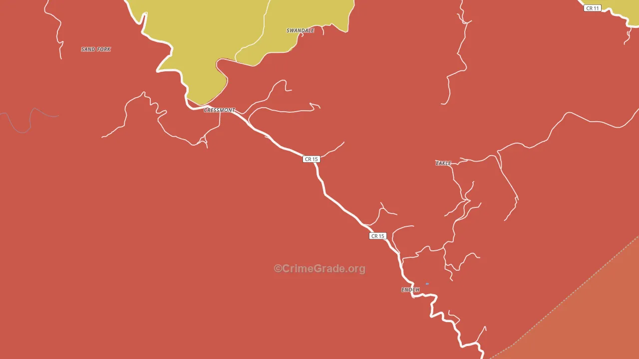 Cressmont, WV Map of Drug-Related Crime Rates